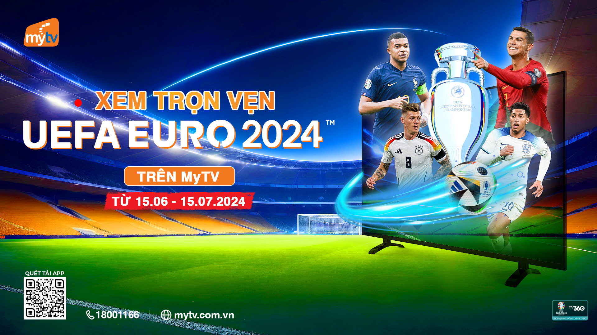 XEM TRỌN VẸN VÒNG CHUNG KẾT EURO 2024 TRÊN DỊCH VỤ MYTV ĐA NỀN TẢNG CỦA VNPT
